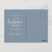 Dusty Blue Photo Waterverf Blush Afstuderen Briefkaart (Achterkant)