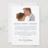 Dusty Blue Photo Wedding Bedankkaart (Achterkant)