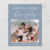Dusty Blue Photo Wedding Reception Invitation (Voorkant)
