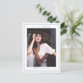 Dusty Blue Photo Wedding Save the Date Briefkaart (Staand voorkant)