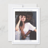 Dusty Blue Photo Wedding Save the Date
