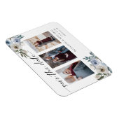Dusty Blue Photo Wedding Save the Date Elegant Magneet (Rechterzijde)