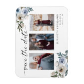 Dusty Blue Photo Wedding Save the Date Elegant Magneet (Verticaal)