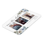 Dusty Blue Photo Wedding Save the Date Elegant Magneet (Linkerzijde)