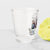 Dusty Blue Photo Wedding Save the Date Elegant Shot Glas (Links)