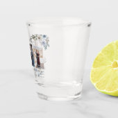 Dusty Blue Photo Wedding Save the Date Elegant Shot Glas (Rechts)