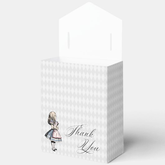 Dusty Blue & Pink Alice in Wonderland Baby shower Bedankdoosjes (Open)