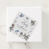 Dusty Blue & Pink Alice in Wonderland Baby shower Bedankjes Labels (In situ)