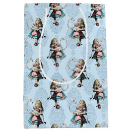 Dusty Blue & Pink Alice in Wonderland Baby shower Medium Cadeauzakje