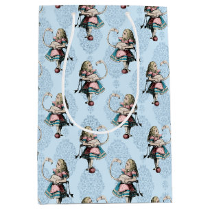 Dusty Blue & Pink Alice in Wonderland Baby shower Medium Cadeauzakje
