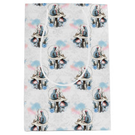 Dusty Blue & Pink Alice in Wonderland Baby shower Medium Cadeauzakje