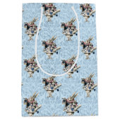 Dusty Blue & Pink Alice in Wonderland Baby shower Medium Cadeauzakje (Voorkant)