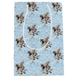 Dusty Blue & Pink Alice in Wonderland Baby shower Medium Cadeauzakje