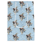 Dusty Blue & Pink Alice in Wonderland Baby shower Medium Cadeauzakje (Achterkant)