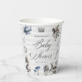 Dusty Blue & Pink Alice in Wonderland Baby shower Papieren Bekers (Achterkant)