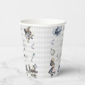 Dusty Blue & Pink Alice in Wonderland Baby shower Papieren Bekers (Rechts)