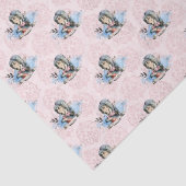 Dusty Blue & Pink Alice in Wonderland Baby shower Tissuepapier (Detail)