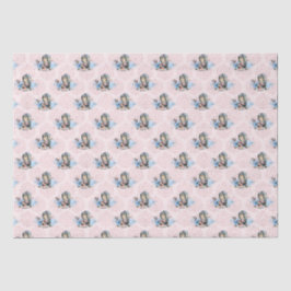 Dusty Blue & Pink Alice in Wonderland Baby shower Tissuepapier