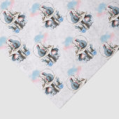 Dusty Blue & Pink Alice in Wonderland Baby shower Tissuepapier (Detail)