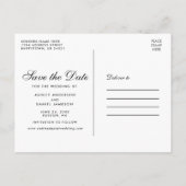 Dusty Blue Pink Blush Floral Gold Save the Date Aankondigingskaart (Achterkant)
