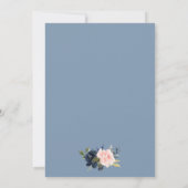 Dusty Blue Pink Blush Floral Save the Date (Achterkant)