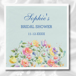 Dusty Blue Pink Bright Rozen Vrijgezellenfeest Servet