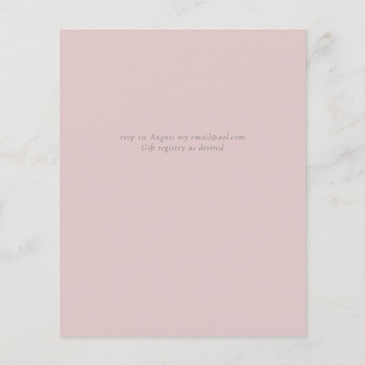 Dusty Blue Pink Eucalyptus BUDGET WEDDING Invite (Achterkant)