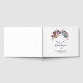 Dusty Blue Pink Floral Bouquet Wedding Gastenboek (Volledig)