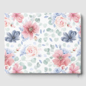 Dusty Blue Pink Floral Elegant Wedding Guest Book Gastenboek (Achterkant)