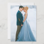 Dusty Blue Pink Floral Lace Foto Weduwschap Kaart (Achterkant)