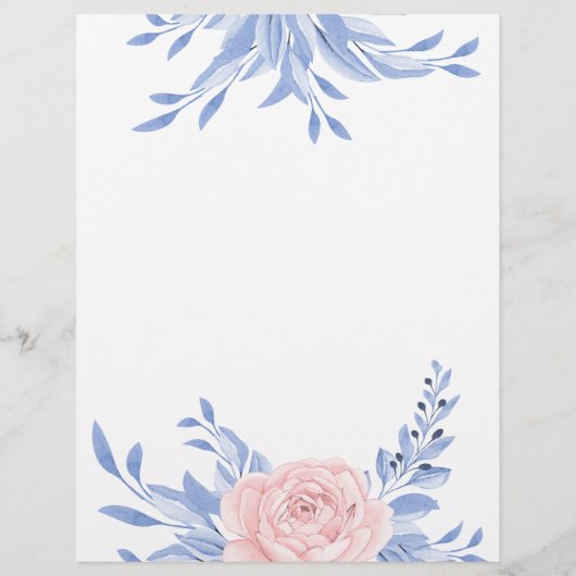 Dusty Blue Pink Floral Rustic Wedding Ceremony (Achterkant)