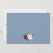 Dusty Blue Pink Floral String Lights Lace Save The Date (Achterkant)