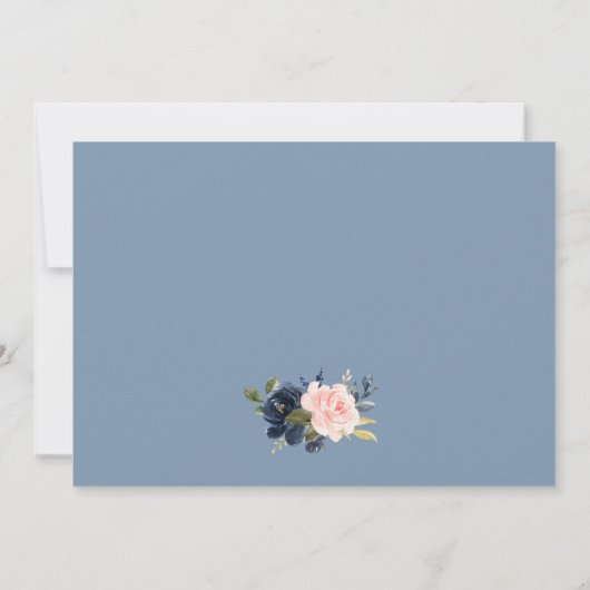 Dusty Blue Pink Floral String Lights Lace Save The Date (Achterkant)