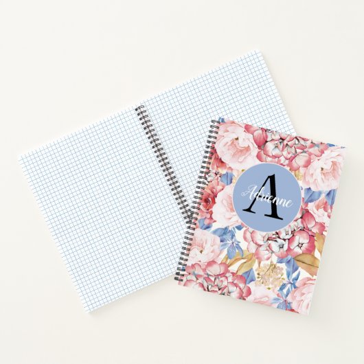 Dusty Blue Pink Hydrangea Notitieboek (Binnen)
