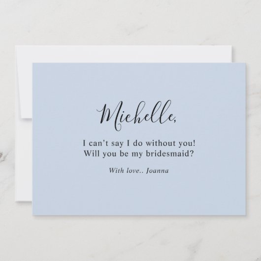 Dusty Blue Pink hydrangeas Bridesmaid Voorstel Kaart (Achterkant)