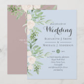 Dusty Blue Pink Sage Floral Wedding BUDGET (Voorkant / Achterkant)