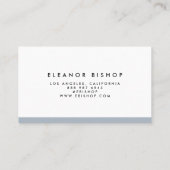 Dusty Blue Pinstripes Patroon Modern Visitekaartje (Achterkant)
