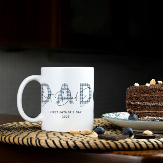 Dusty Blue Plaid Beste Pap Ooit Foto Vaders Dag Koffiemok