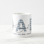 Dusty Blue Plaid Beste Pap Ooit Quote Vaders Dag Koffiemok (Center)