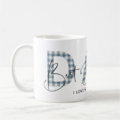 Dusty Blue Plaid Beste Pap Ooit Quote Vaders Dag Koffiemok (Links)