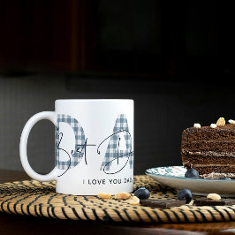 Dusty Blue Plaid Beste Pap Ooit Quote Vaders Dag Koffiemok