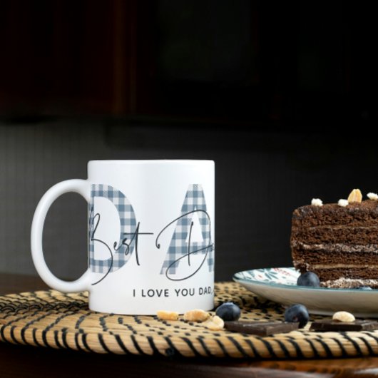 Dusty Blue Plaid Beste Pap Ooit Quote Vaders Dag Koffiemok