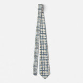 Dusty Blue Plaid Pattern Necktie Tie Stropdas (Achterkant)