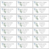 Dusty Blue Poppies Guest Name Adresetiketten Sticker (Voorkant)