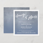Dusty Blue Postponed Wedding Change of Plans Card Kaart (Voorkant / Achterkant)