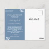 Dusty Blue Postponement Wedding Announement Briefkaart (Achterkant)
