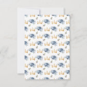 Dusty Blue Princess Floral Quinceañera RSVP Kaartje (Achterkant)