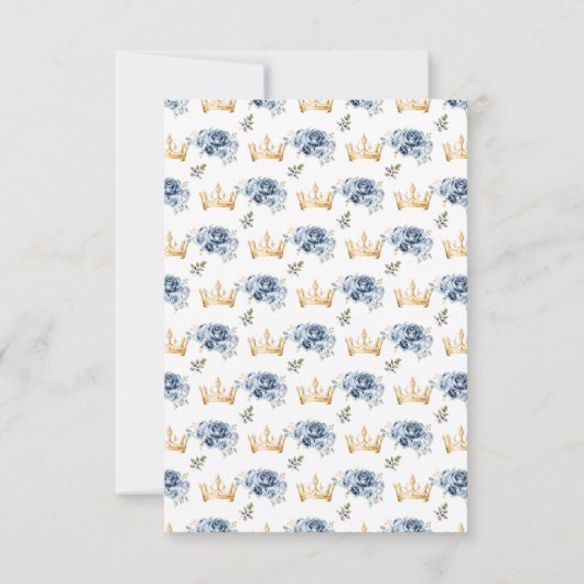 Dusty Blue Princess Floral Quinceañera RSVP Kaartje (Achterkant)