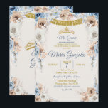 Dusty Blue Princess Mis Quince Birthday Invitation Kaart<br><div class="desc">Dusty Blue Princess Mis Quince Birthday Invitation</div>