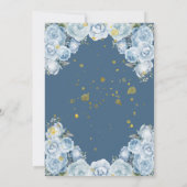 Dusty Blue Princess verjaardagsfeestje Kaart (Achterkant)